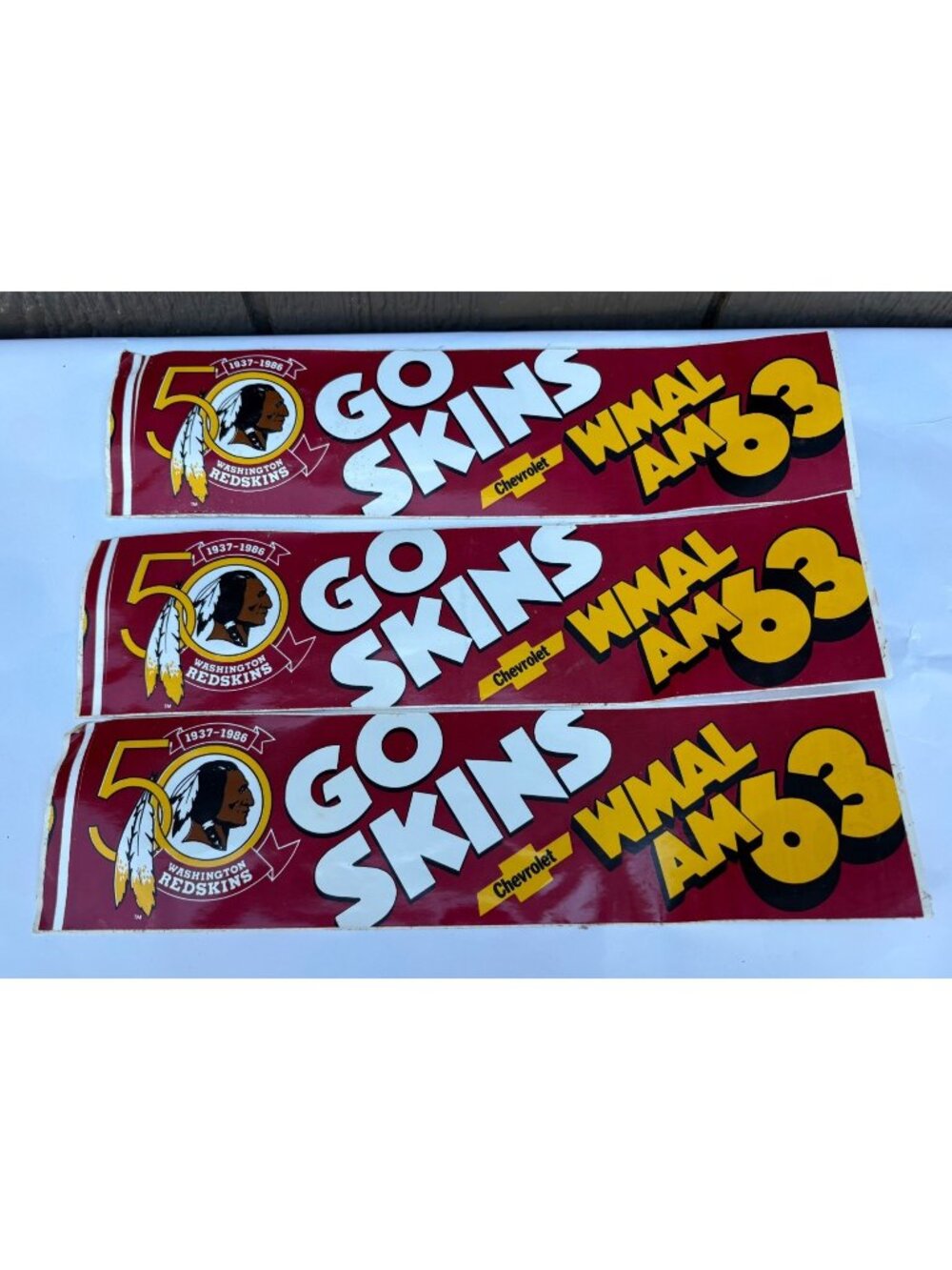 Washington Redskins 50th Anniversary 1986 WMAL AM 63 Bumper Sticker 3 NFL